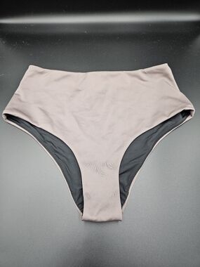 Carve Designs High Waisted Bikini Bottom Taupe Gray Size Small Reversible